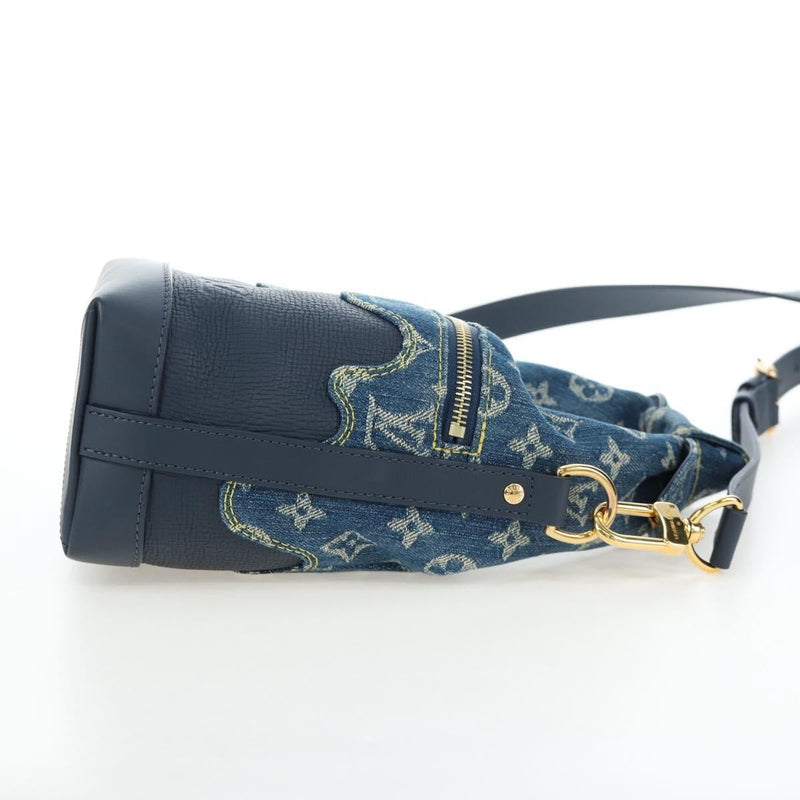 Louis Vuitton Nigo Japanese Cruiser Monogram Denim And Taurillon Leather Blue Canvas Bag