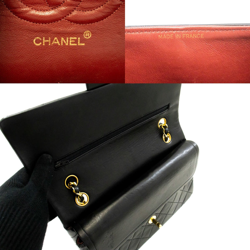 Chanel Timeless - Classic Double Flap Quilted Lambskin Black Leather Bag