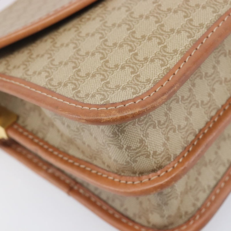 Celine Macadam Shoulder Canvas Beige Bag