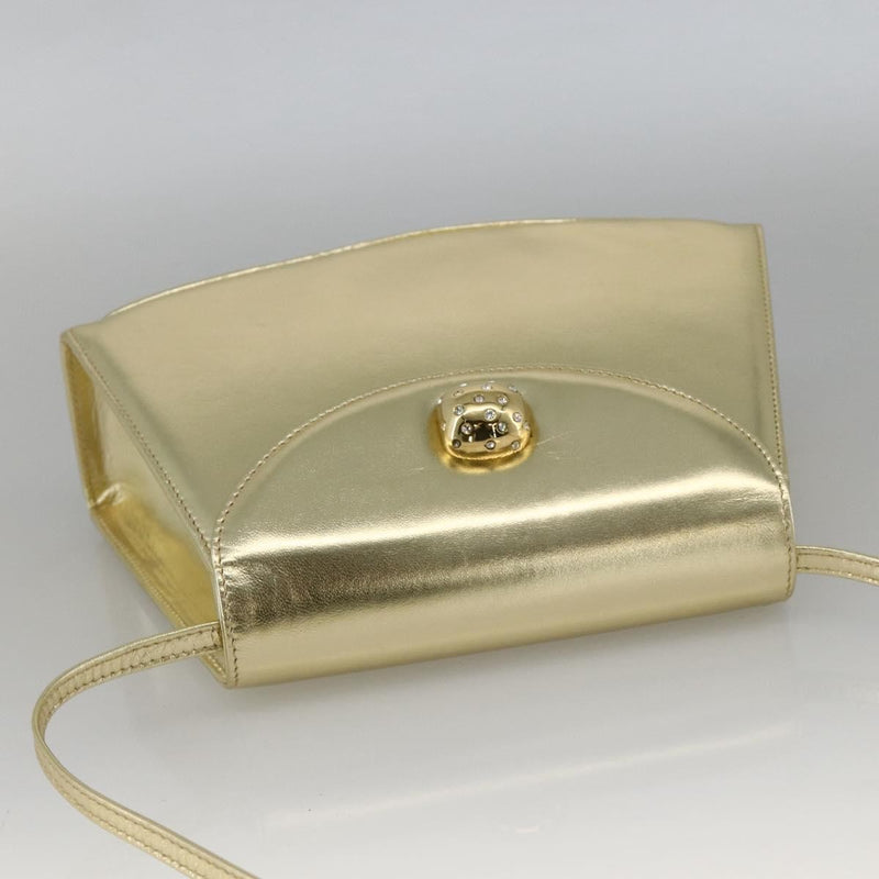 Salvatore Ferragamo Shoulder Leather Gold Bag