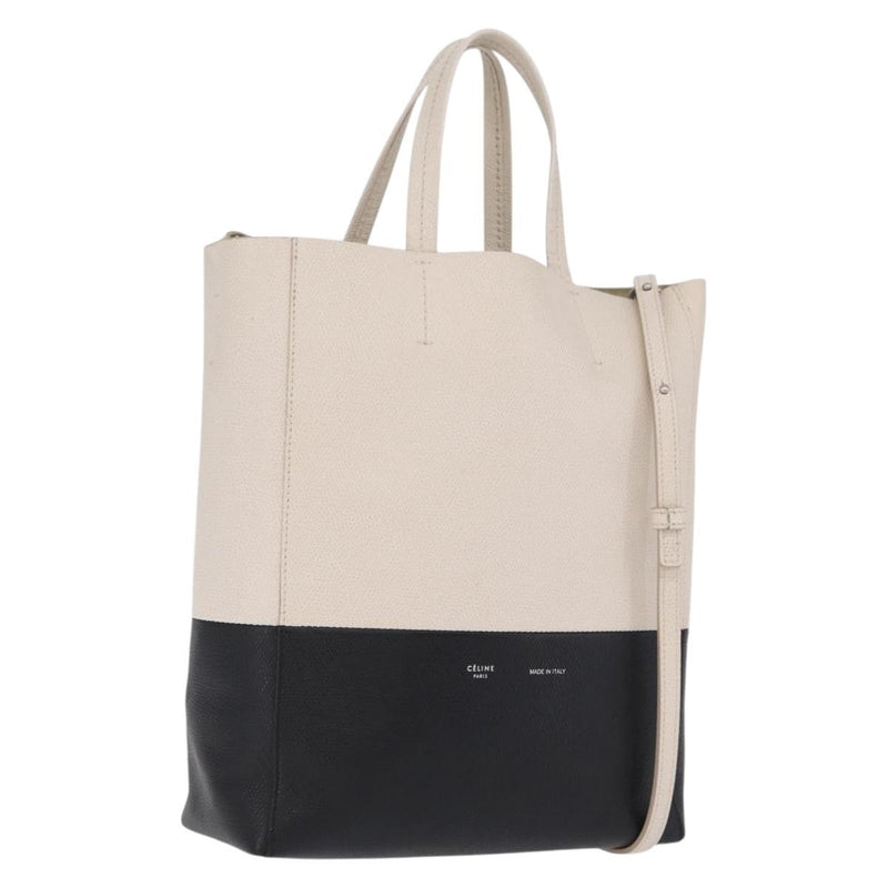 Celine Vertical Bi-Cabas Leather Black Bag