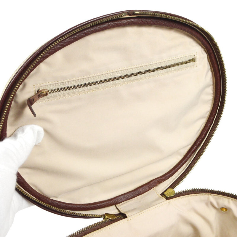 Hermes Acapulco Vanity Toile With Leather Beige Canvas Bag
