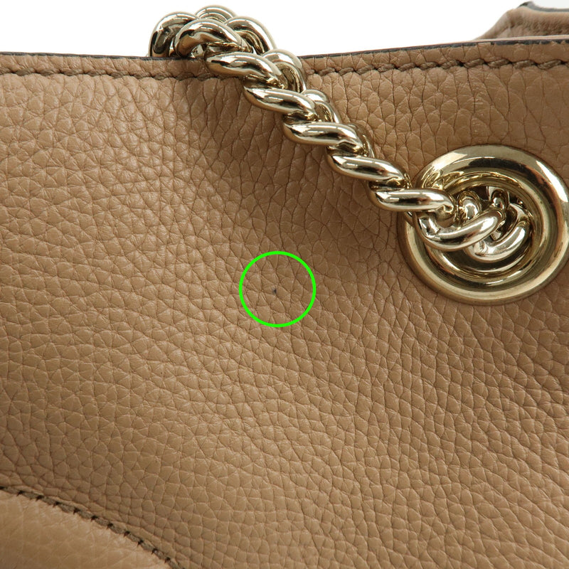 Gucci Soho Chain Strap Leather Beige Bag
