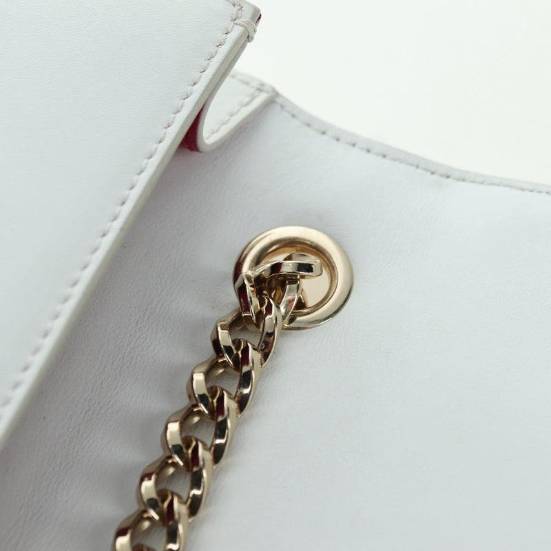 Salvatore Ferragamo Vala Chain Leather White Bag