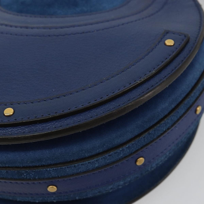 Chloe Pixie Leather And Suede Blue Bag