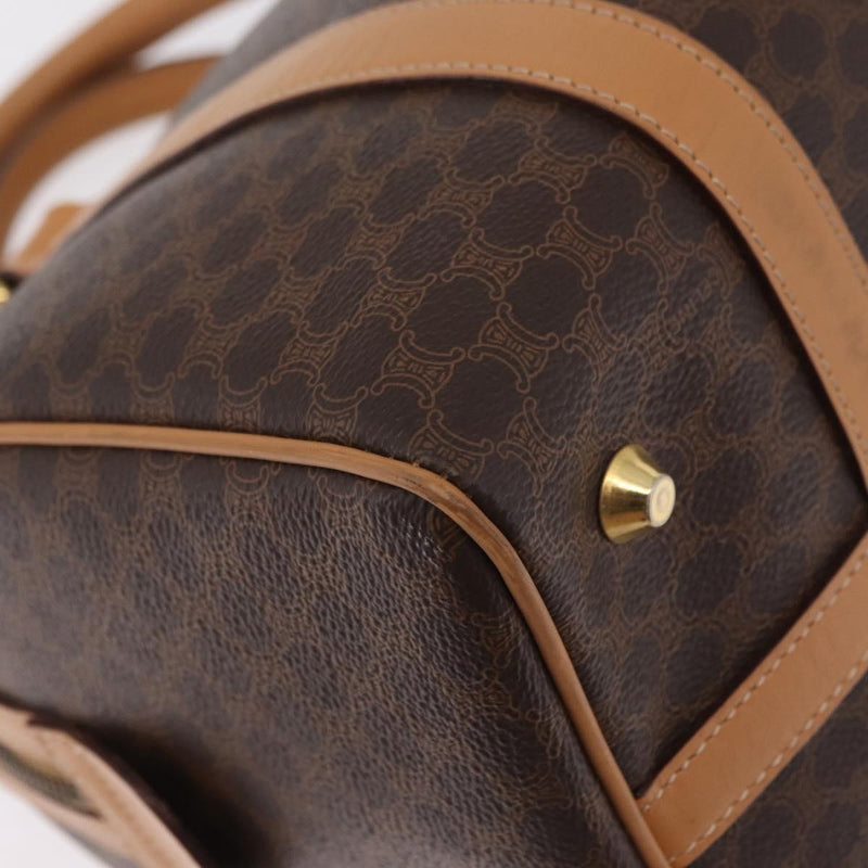 Celine Vintage Boston Macadam Coated Canvas Brown Pvc Bag