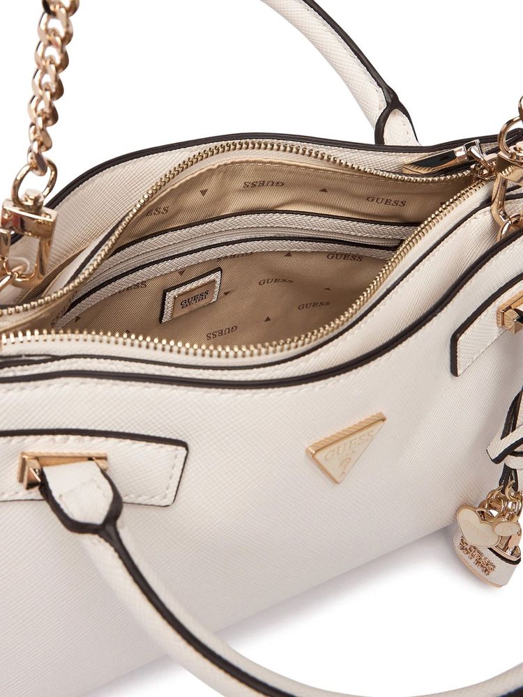 Guess Textured Polyurethane Shoulder Bag — White