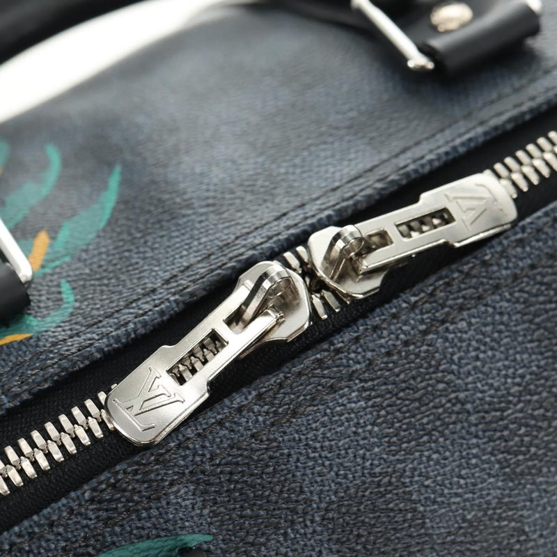 Louis Vuitton Keepall Bandouliere Limited Edition Damier Cobalt Jungle Blue Canvas Bag