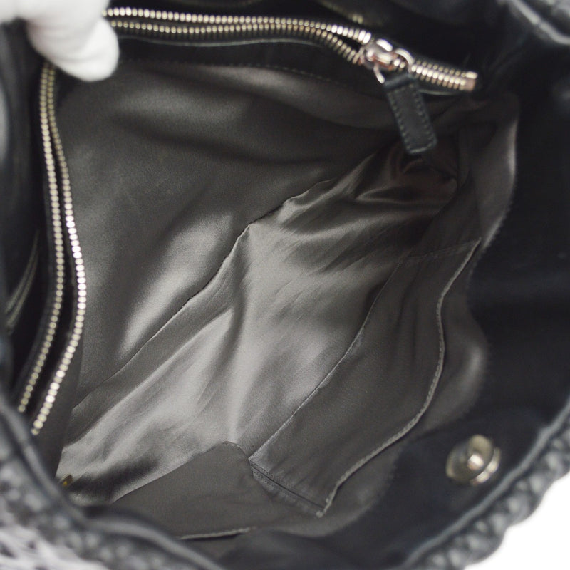 Chanel Hidden Chain Wrinkled Lambskin Black Leather Bag