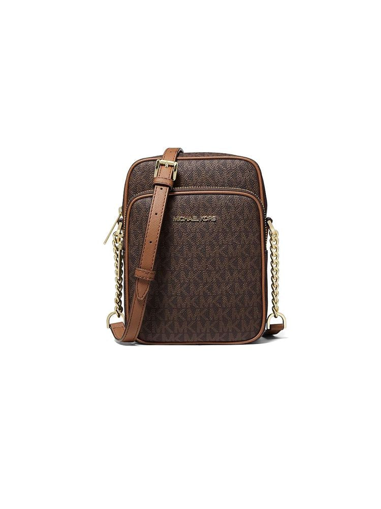Michael Kors Jet Set Crossbody Bag — Brown 89.coated Canvas