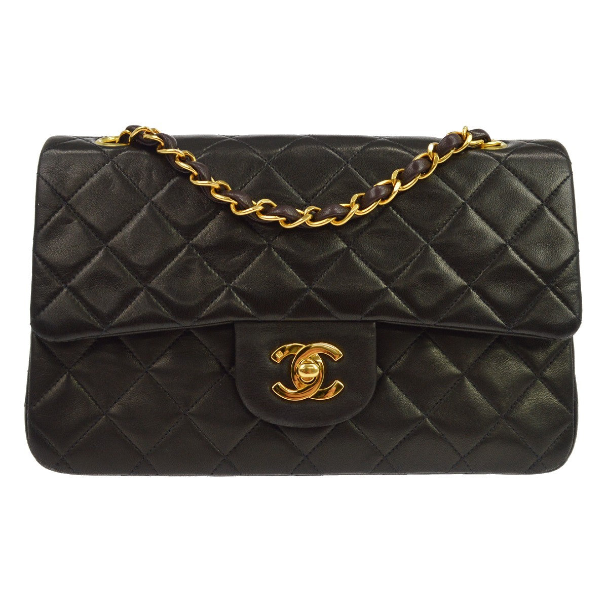 Chanel Classic Flap Quilted Lambskin Black Leather Bag