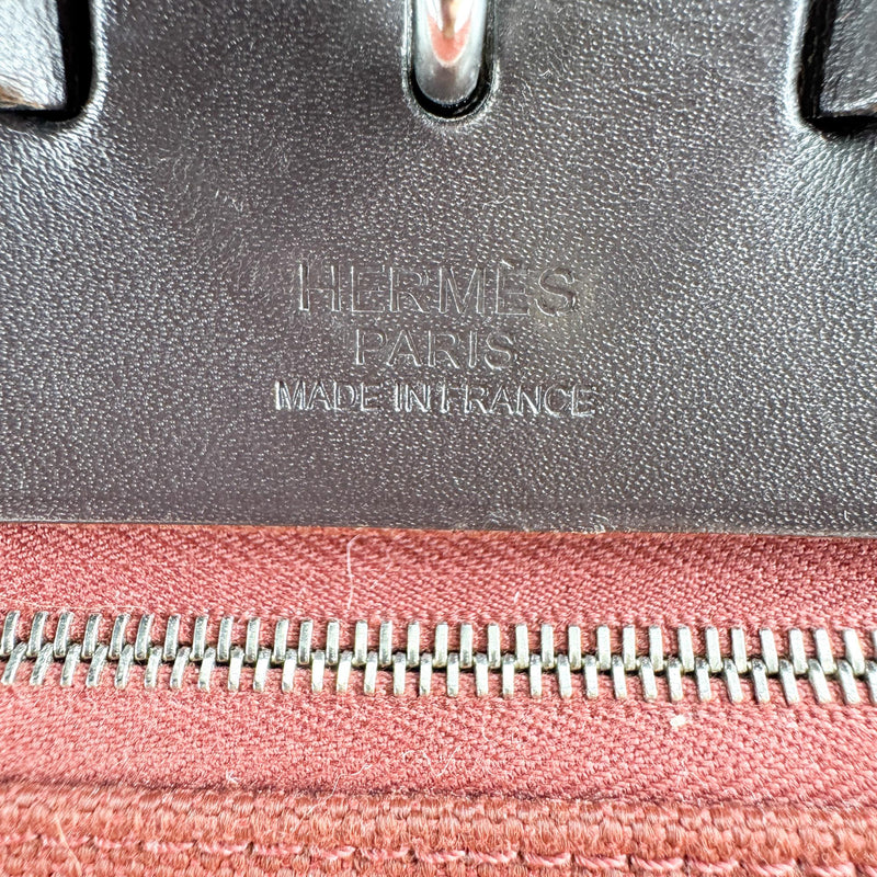 Hermes Herbag Zip Leather And Toile Brown Canvas Bag