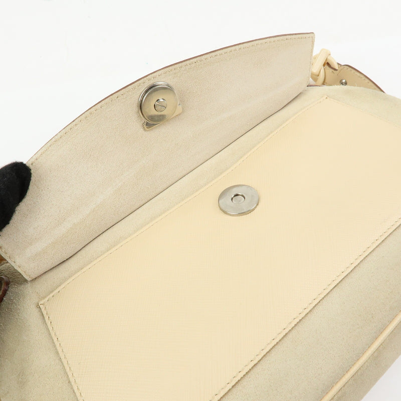 Salvatore Ferragamo Gancini Suede Beige Bag