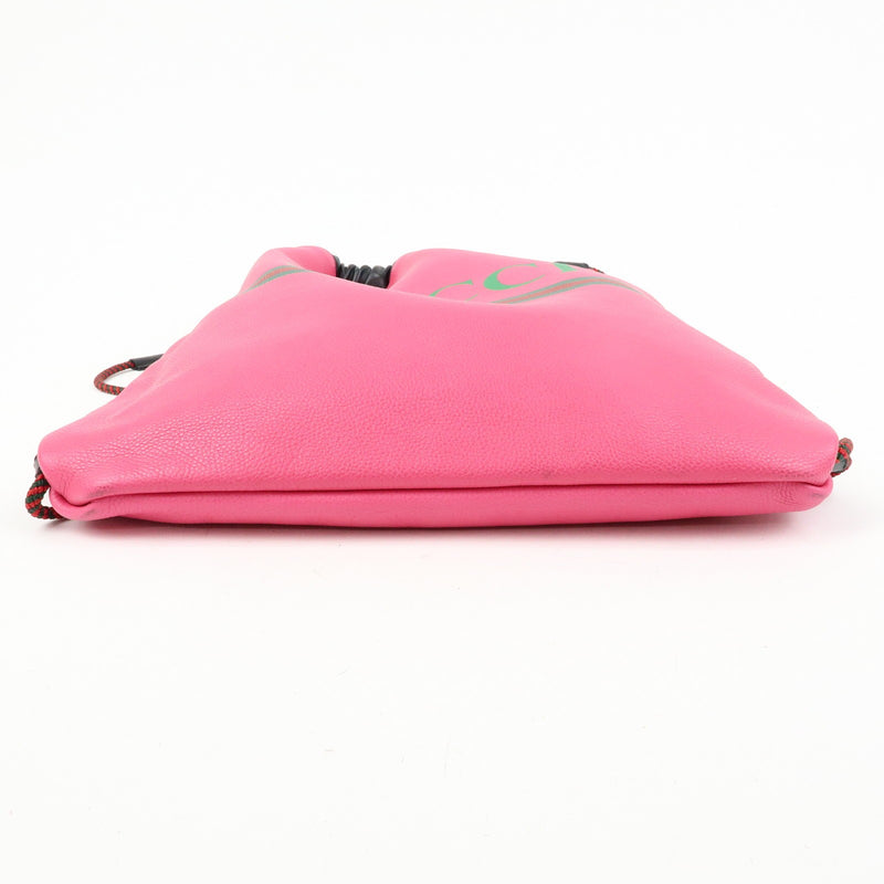 Gucci Logo Drawstring Printed Leather Pink Bag