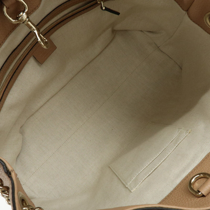 Gucci Soho Chain Strap Leather Beige Bag