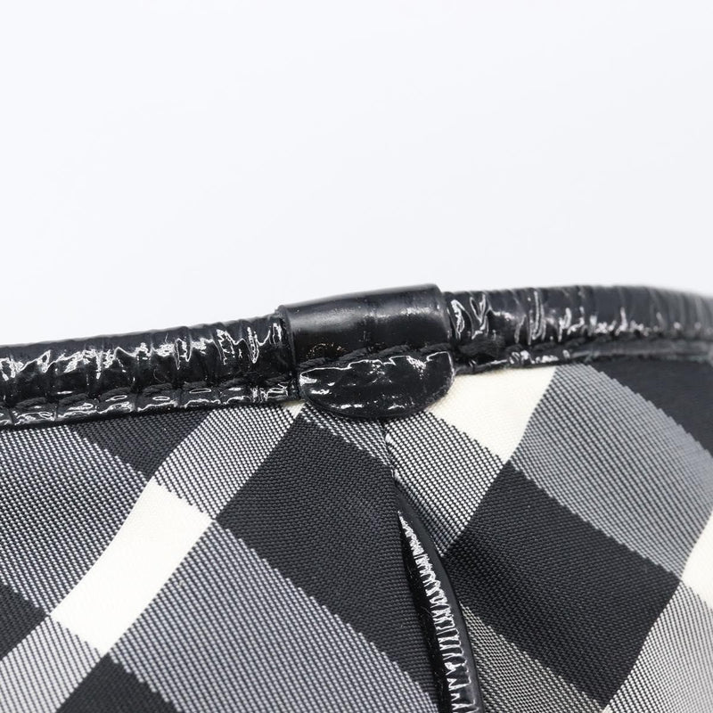 Burberry Nova Check Tote Canvas Pattern Black Nylon