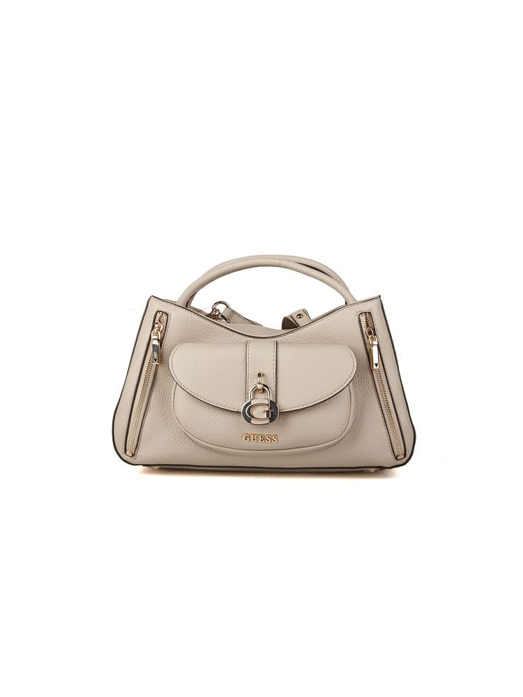 Guess Jessa Girlfriend Top Handle Bag — Taupe Polyurethane