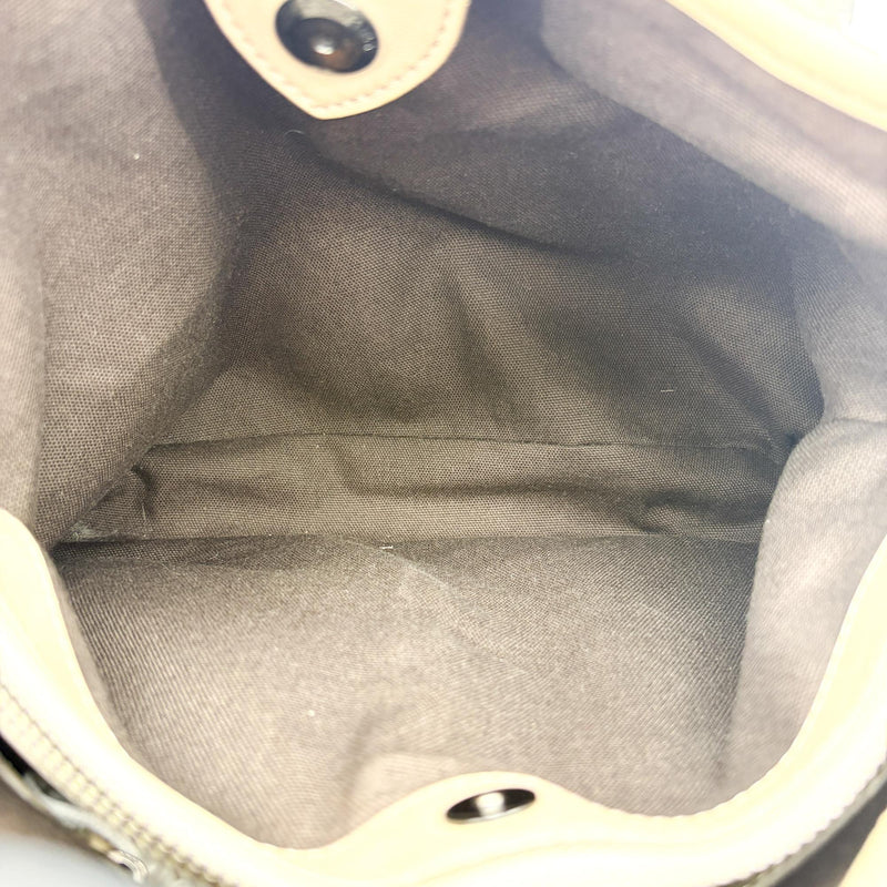 Burberry Manor Quilted Leather Black Canvas Bag