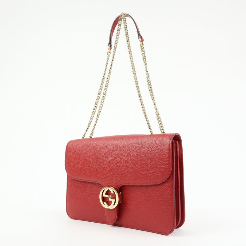 Gucci Interlocking Leather Red Bag