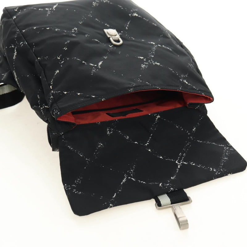 Chanel Travel Line Lock Printed Nylon Black Bag