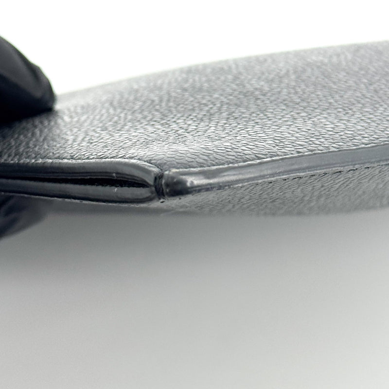 Thom Browne Zip Document Holder Leather With Applique Black Bag