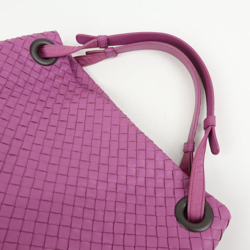 Bottega Veneta Garda Intrecciato Nappa Purple Leather Bag