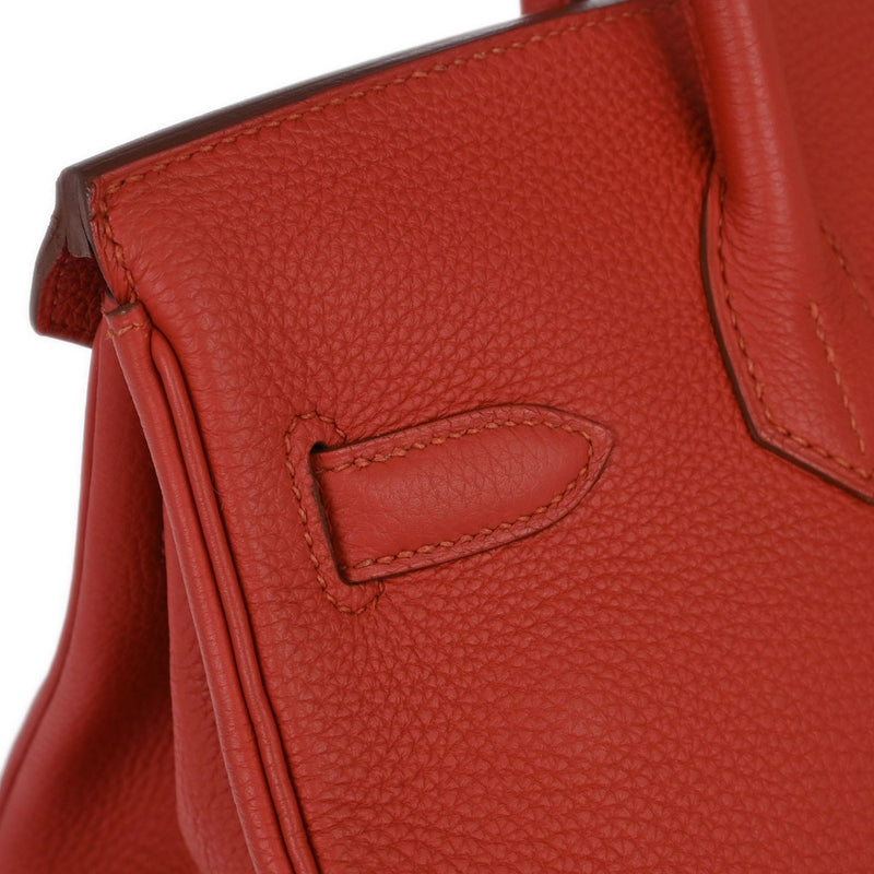 Hermes Birkin Red Togo With Gold Hardware Leather Bag