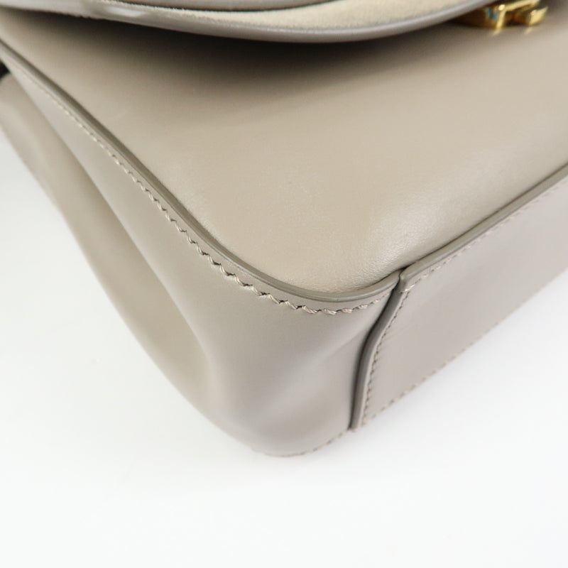 Chloe C Shoulder Bag Leather Gray