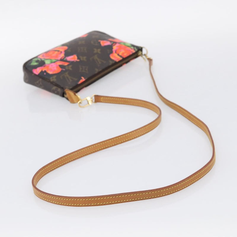 Louis Vuitton Pochette Accessoires Limited Edition Monogram Roses Multicolour Canvas Bag