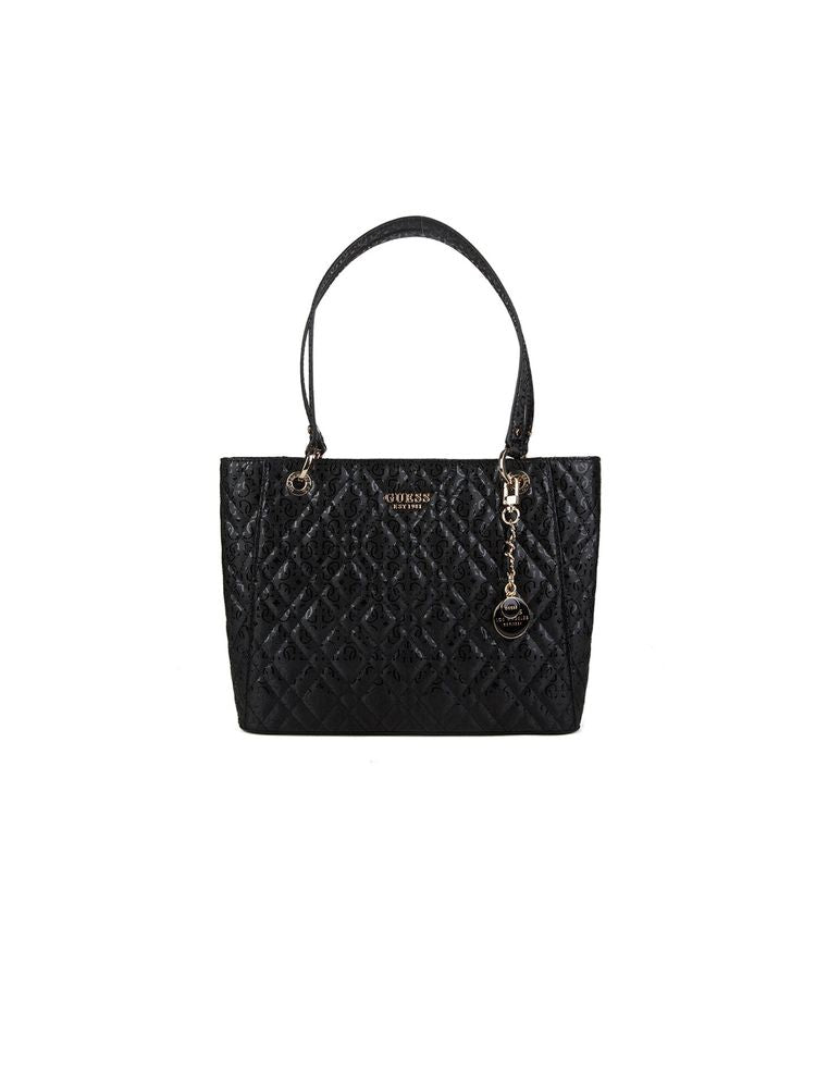 Guess Isemay Noel Tote Bag — Black Polyurethane