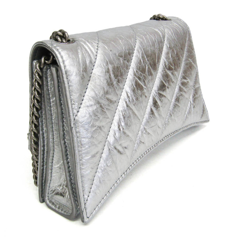 Balenciaga Crush Chain Flap Leather Silver Bag