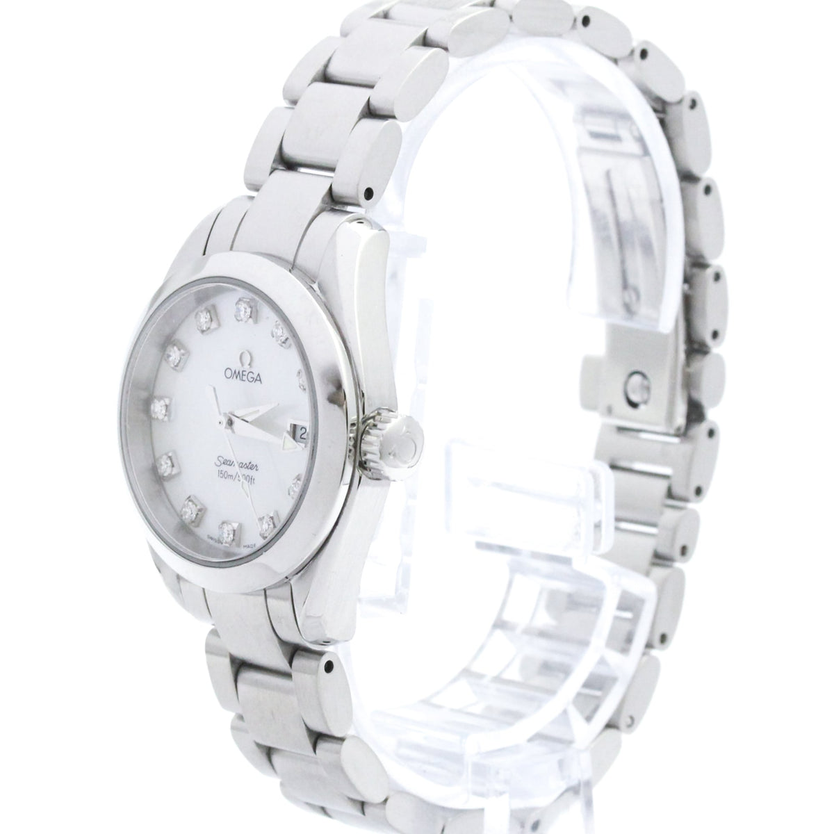Omega Seamaster Aqua Terra 150m Quartz Stainless Steel With Diamond Markers And Mother Of Pearl Watches