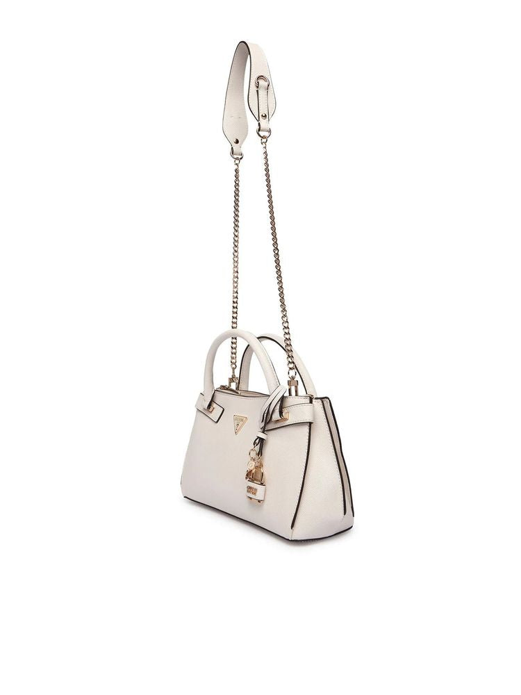 Guess Textured Polyurethane Shoulder Bag — White
