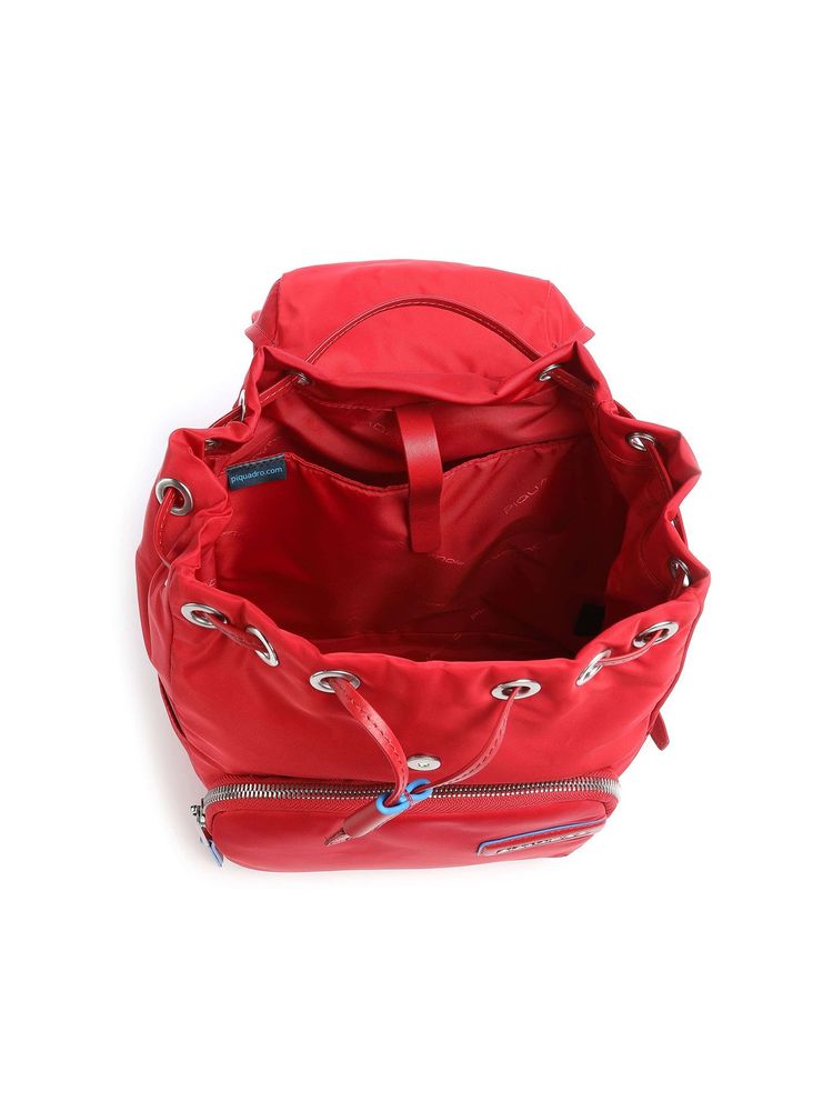Piquadro Recycled Nylon Backpack — Red