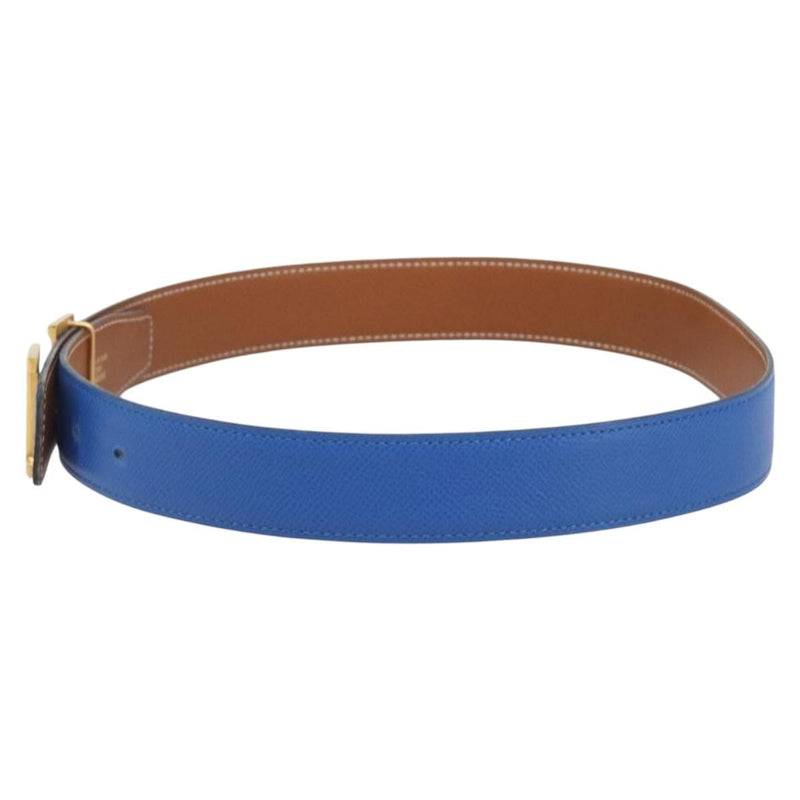 Hermes Constance Reversible Belt Leather Blue