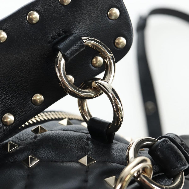 Valentino Garavani Rockstud Spike Quilted Leather Black Bag