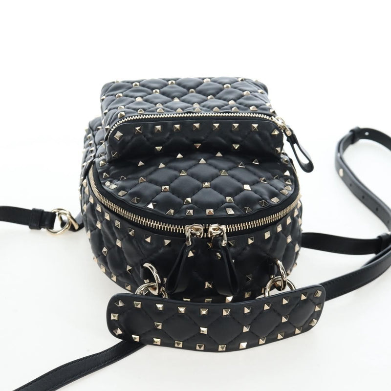 Valentino Garavani Rockstud Spike Quilted Leather Black Bag