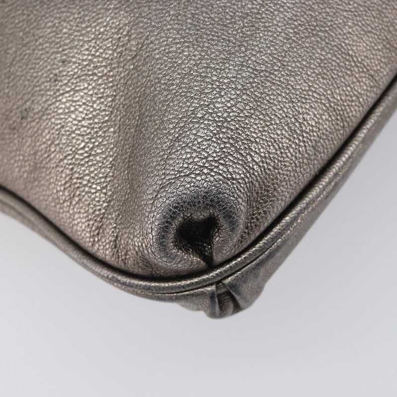 Salvatore Ferragamo Gancini Leather Gold Bag
