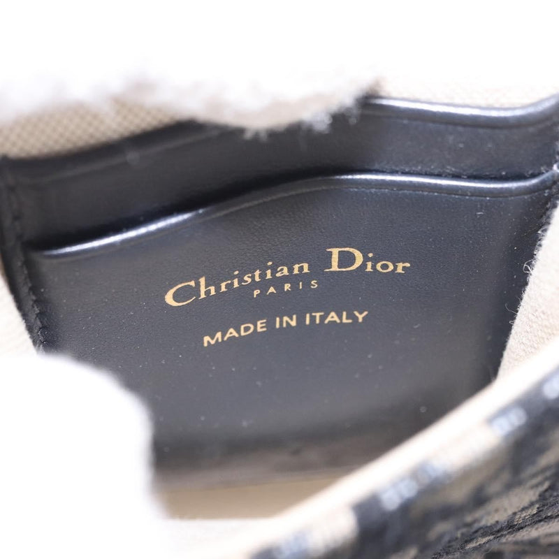 Christian Dior Vertical Saddle Chain Oblique Canvas Navy Bag