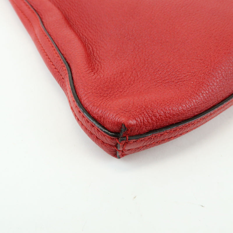 Gucci Logo Portfolio Printed Leather Red Bag