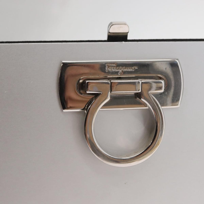 Salvatore Ferragamo Vintage Gancini Chain Leather Silver Stainless_steel Bag