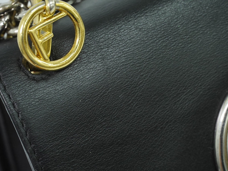Fendi Kan I F Leather Black Bag
