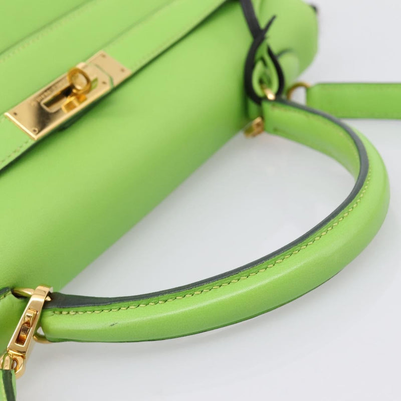Hermes Kelly Green Gulliver With Gold Hardware Leather Bag