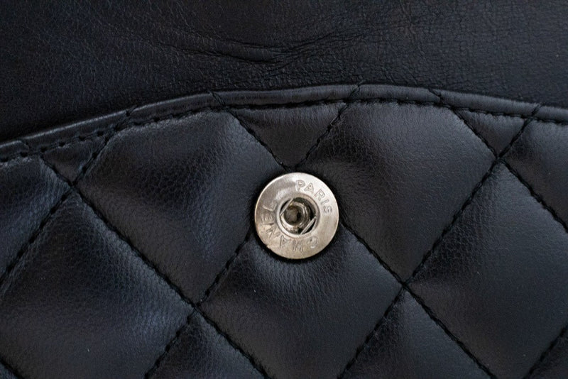 Chanel Classic Double Flap Quilted Lambskin Black Leather Bag