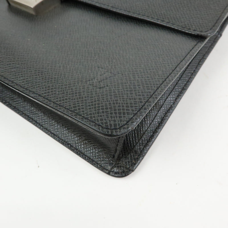 Louis Vuitton Selenga Pochette Taiga Leather Black Bag