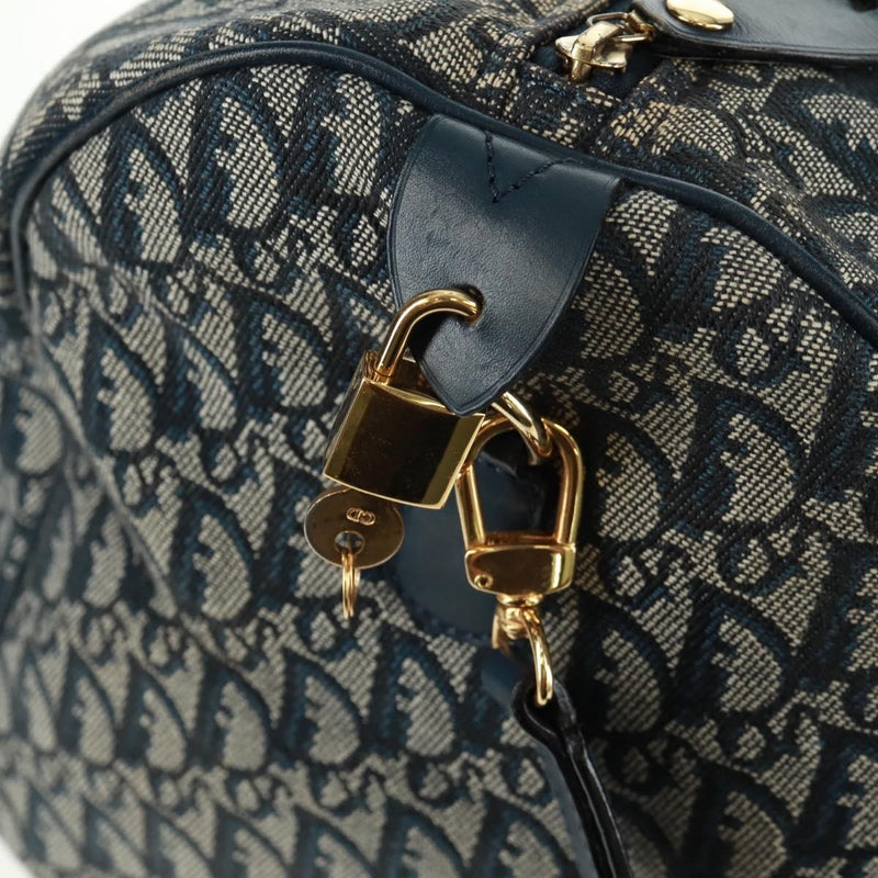 Christian Dior Vintage Trotter Boston Diorissimo Canvas Navy Bag