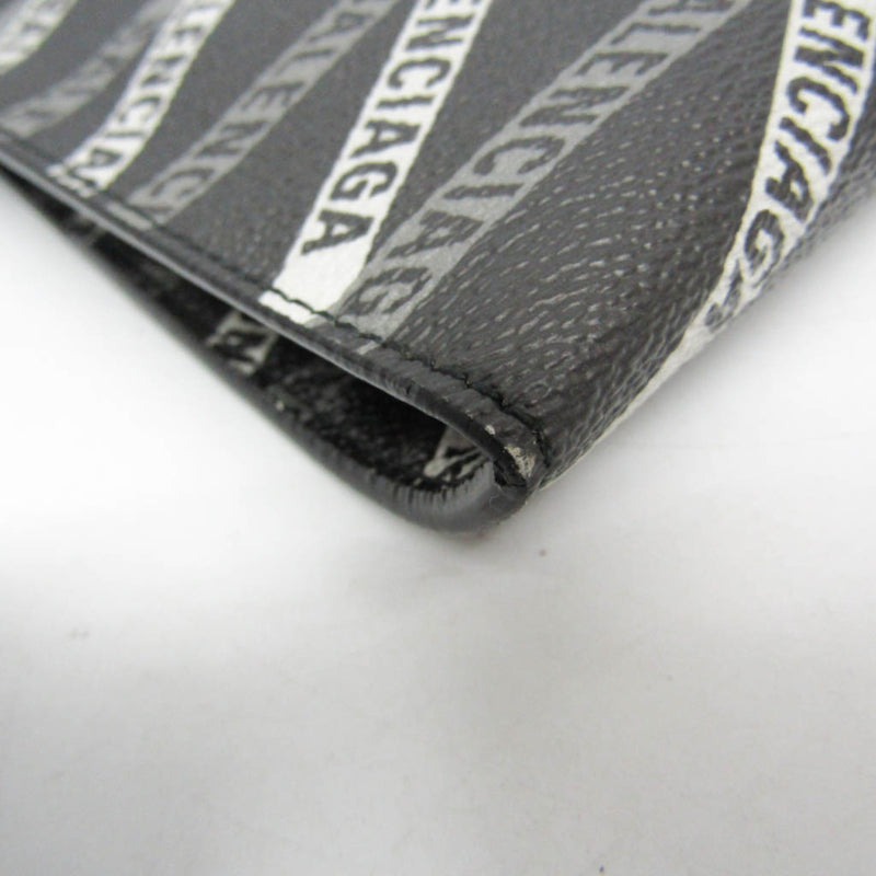 Balenciaga Fold Over Monogram Printed Leather Black Bag