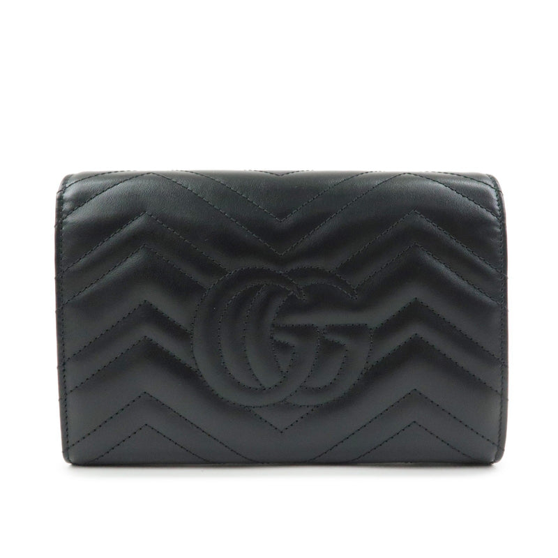 Gucci Gg Marmont Chain Matelasse Leather Black Bag