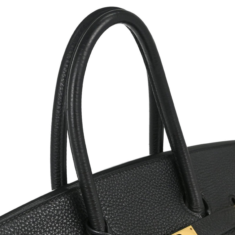 Hermes Birkin Black Togo With Gold Hardware Leather Bag