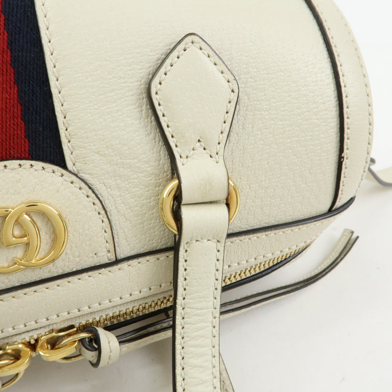 Gucci Ophidia Boston Leather White Bag